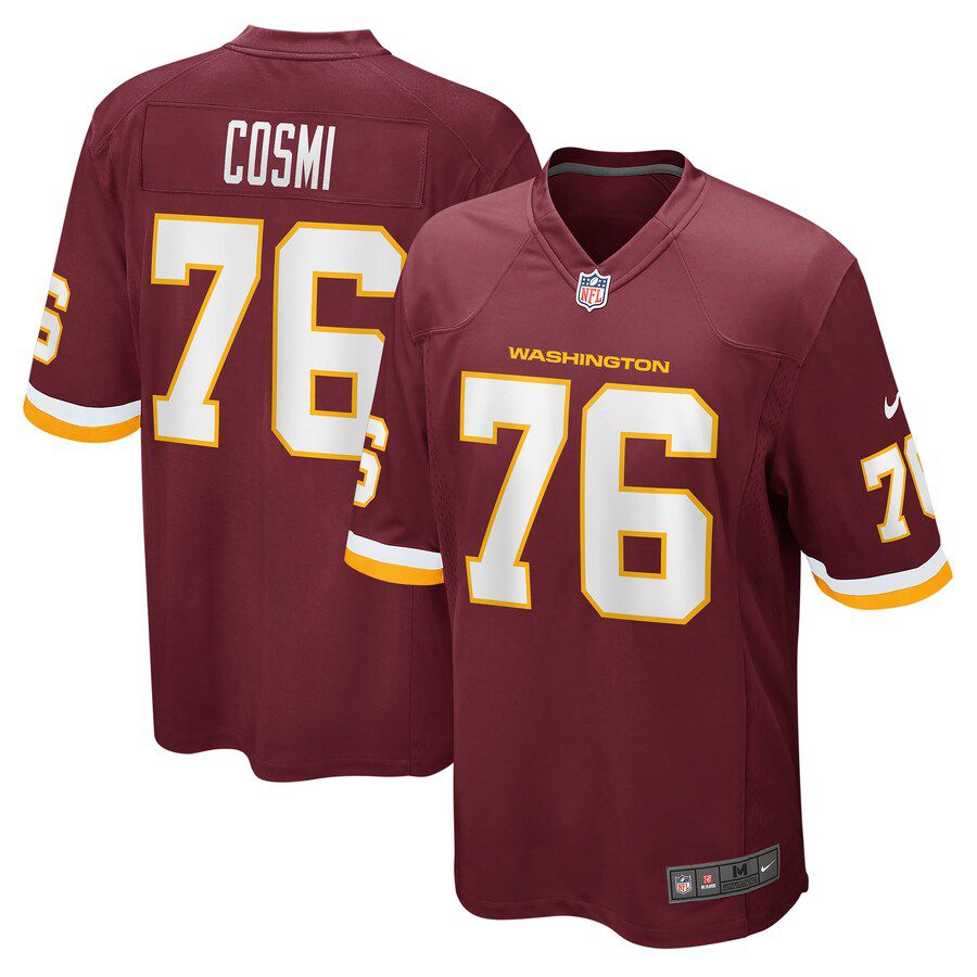 Men Washington Redskins #76 Sam Cosmi Nike Burgundy Game NFL Jersey